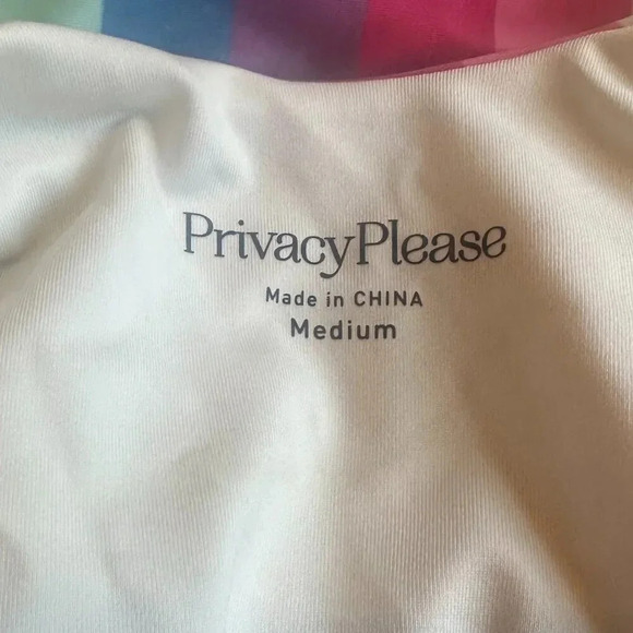 Privacy Please One Piece Halter Top Swimsuit Bold Stripe Size Medium Women's - Picture 10 of 10